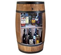 Tonneau en Bois avec éclairage LED - Armoire Bar Meuble Rangement Bouteille Alcool - Casier à Vin,Whisky, Bière et Boissons - Organisateur d'Armoires d'alcool - Bois de conifères - 80 cm (Wenge)