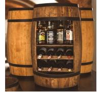 Tonneau en Bois - Creative Cooper - 80cm - Rangement Bouteilles - Wengé - Meuble Vintage