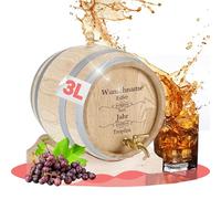 Tonneau en bois personnalisé avec robinet en laiton - Cadeau pour papa, grand-père, ami Noël - Petit tonneau en chêne pour bière, rhum, whisky ou vin - Cadeau d'anniversaire pour homme (3 litres)