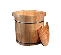 Tonneau En Bois Pied Span de Pieds Baril, Lisse Et Délicat Pédicure Barils Pédicure Bol Spa Massage Pour Tremper Les Pieds Masseur Piedgnoire, Avec Couvercle
