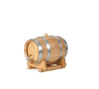 Tonneau en Chêne avec Support, Fût de Vieillissement, 1 à 20 L, Fabriqué à la Main, Idéal pour Vin, Whisky, Brandy, Rhum...Bouchon et Robinet INOX, Fût chêne Francais, Fabriquer en France (5 Litres)