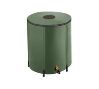 Tonneau récupérateur d'eau de pluie avec robinet et protection anti-débordement 200 L vert