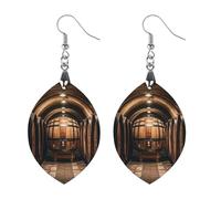 Tonneaux en chêne pour ranger des boucles d'oreilles en bois de vin pour femme, bijoux vintage élégants en bois, boucles d'oreilles légères pour mariage, fête, cadeau de bijoux quotidiens, Star, Bois