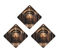 Tonneaux en chêne pour ranger le vin de voiture, 3 cartes désodorisantes à suspendre, cartes parfumées durables pour voiture, maison, bureau, style gris