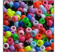 Tonnelet Colorées Perles pour Bracelet pour Bijoux, 1000pcs Acryliques Perles de Poney Avec Grand Trou pour Cheveux