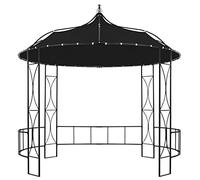 Tonnelle 300 x 290 cm anthracite avec cadre en fer robuste, toit en polyester, résistant aux UV et à l'eau, idéal comme tonnelle de jardin, tente de fête, distributeur d'ombre pour terrasse et