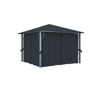 Tonnelle - - 300x300 cm - Aluminium - Rideaux inclus - Protection anti-UV