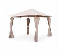 Alice's Garden - Tonnelle 3x3 m - Elusa - Toile Beige - Pergola avec Rideaux. Tente de Jardin. Barnum. chapiteau. réception