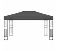 Tonnelle 3x4 m Anthracite Toit Polyester Acier | Auvent ventilé, cadre acier croix, montage facile, usage extérieur spacieux