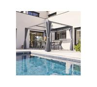 Tonnelle 4 x 3 m aluminium ardoise / graphite Zalya Hespéride