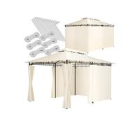 Tonnelle 4 x 3 m toit hydrofuge protection UV crème