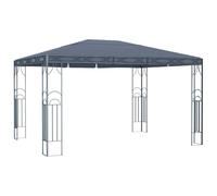 Tonnelle 400 x 300 cm - Cadre en acier anthracite avec toit en polyester - Protection UV - Tente de jardin pour fête, barbecue, terrasse - Tente pliante - Auvent - Protection contre la pluie