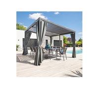 Hespéride Pergola Avila Graphite – autoportante aluminium 4 x 3 m avec rails