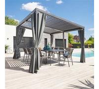 Hespéride Pergola Avila Graphite – autoportante aluminium 4 x 3 m avec rails