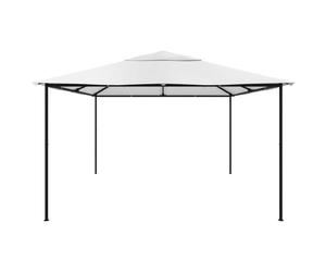 Tonnelle 4x4x3 m Blanc en Tissu Oxford 180 g/m² avec Cadre Acier, abri extérieur Polyvalent pour Jardin, terrasse, Camping, Protection Soleil et Pluie