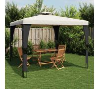 Tonnelle à Double Toit Pavillon Belvédère Jardin Patio Extérieur Acier vidaXL