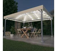 Tonnelle à Guirlande Lumineuse à LED 4x3 m Anthracite Aluminium Jardin vidaXL