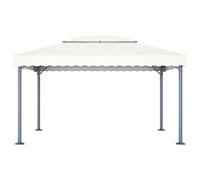 Tonnelle Aluminium 400x300 cm crème avec Toile Oxford Anti-UV Double Toit, abri de Jardin Pliant pour terrasse, Patio, Camping, Protection Soleil et Pluie extérieur