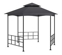 Tonnelle anthracite avec parois latérales - 3,1 x 2,7 m - Structure en acier robuste - Toit en polyester avec revêtement PA - Protection idéale pour les activités de plein air - Protection solaire et