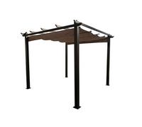 Regia : Tonnelle Autoportante 3x3m, Structure Aluminium Et Toile Polyester Taupe Beige