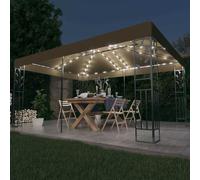 Tonnelle avec Double Toit et Lumières LED 3x4m Blanc Belvédère Pavillon vidaXL