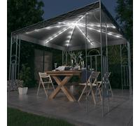 Tonnelle avec Guirlande Lumineuse à LED 3x3 m Crème Belvédère Jardin vidaXL
