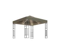 Vidaxl Tonnelle Avec Guirlande Lumineuse À Led 3x3 M Taupe Tissu