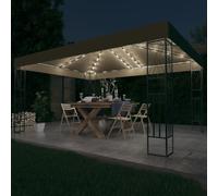 Tonnelle avec Guirlande Lumineuse à LED 3x3m Anthracite Tissu Belvédère vidaXL