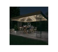 Vidaxl Tonnelle Avec Guirlande Lumineuse À Led 3x4 M Taupe Tissu