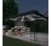 Tonnelle avec Guirlande Lumineuse à LED 4x3x2,7m Blanc Belvédère Jardin vidaXL