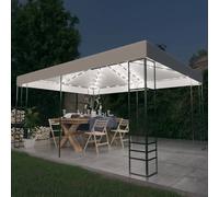 vidaXL Tonnelle 4x3x2,7 m avec guirlande lumineuse LED résistante à l'eau Blanc