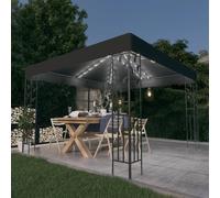 Tonnelle avec Guirlande Lumineuse LED 3x3 m Bordeaux Belvédère Pavillon vidaXL