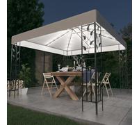Tonnelle avec Guirlande Lumineuse LED 3x3 m Bordeaux Belvédère Pavillon vidaXL