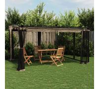 Tonnelle avec Parois en Filet Belvédère Pavillon Patio Extérieur Acier vidaXL