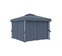 Tonnelle avec rideau 3x3 m Anthracite Aluminium