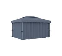 Tonnelle avec Rideau Chapiteau de Jardin Pavillon de Patio Auvent d'Extérieur Tente de Réception 4x3 m Anthracite 3053376