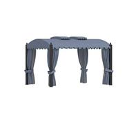 Prieel met gordijnen 3x4 m staal antraciet48056