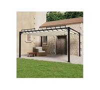 Tonnelle avec Toit à Persienne Belvédère de Jardin Pavillon d'Extérieur Tente de Réception Terrasse 3x4 m Crème Tissu 313927