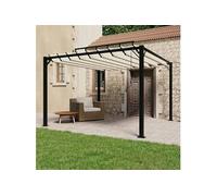 Tonnelle avec Toit à Persienne Belvédère de Jardin Pavillon d'Extérieur Tente de Réception Terrasse 3x3 m Crème Tissu 313924