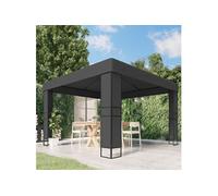 Tonnelle avec toit double 3x3 m Anthracite
