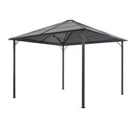 Tonnelle avec toit en aluminium - vidaXL - 3x3 m - Anthracite - Panneaux PC 6 mm - Résistant aux UV - Aluminium et acier