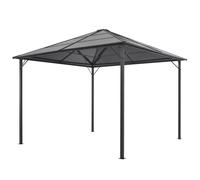 Tonnelle avec Toit Noir Tente de Réception Aluminium Chapiteau de Patio vidaXL