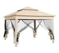 Outsunny Tonnelle pop-up automatique 3 x 3 m – métal, polyester imperméabilisé, anti-UV, beige