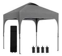 Outsunny Tonnelle de jardin 2,5x2,5 m – Barnum pop-up pliant, hauteur réglable, châssis acier, gris