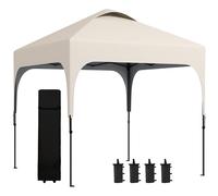 Tonnelle Barnum Automatique Pop-Up Dim. 2,53l X 2,53l X 2,68h M Hauteur Réglable Nombreux Accessoires Inclus Acier Oxford Beige