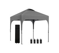 Outsunny Tonnelle de Jardin 2,5 x 2,5 m Barnum Pliant Pop-up Hauteur réglable sur 4 Niveaux Tissu Oxford Anti UV50+ châssis Acier Sac de Transport fourni Gris