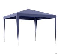 Outsunny – Tonnelle barnum de jardin 2,93×2,93×2,52 m métal époxy bâche PE haute densité bleu