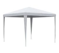 Tonnelle barnum de jardin dim. 2,7L x 2,7l x 2,54H m métal époxy toile PE haute densité blanc