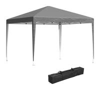 Tonnelle Barnum De Jardin Pliant Anti-Uv + Sac De Transport Acier Oxford 3 X 3 X 2,55 M Gris