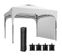 Tonnelle Barnum De Jardin Pliant - Dim. 3l X 3l X 2,65h M - Acier Oxford Blanc